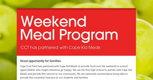 Weekend Meal Program