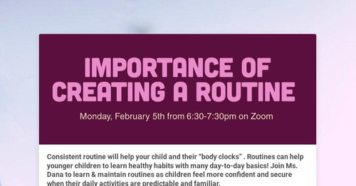Importance of Creating a Routine