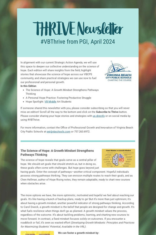 THRIVE Newsletter