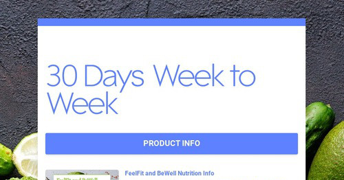 30 Days Week to Week
