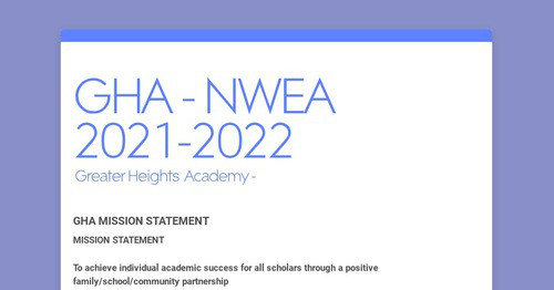 GHA - NWEA 2021-2022