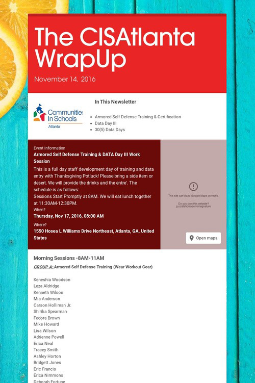 The CISAtlanta WrapUp