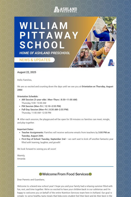 Ashland Preschool Weekly Update