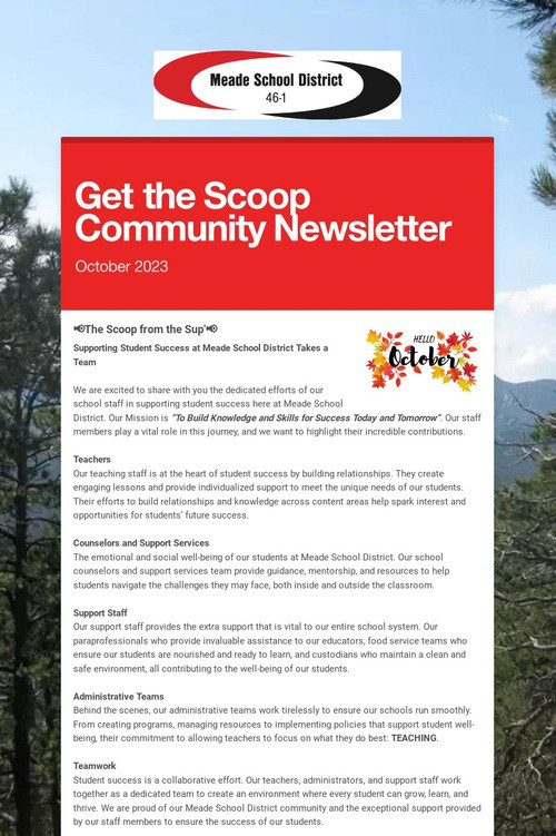 Get the Scoop Community Newsletter