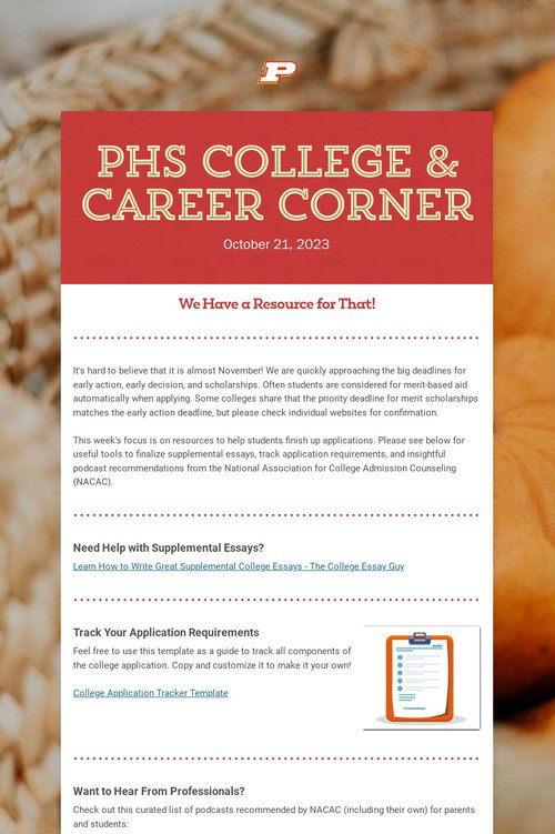 PHS College & Career Corner