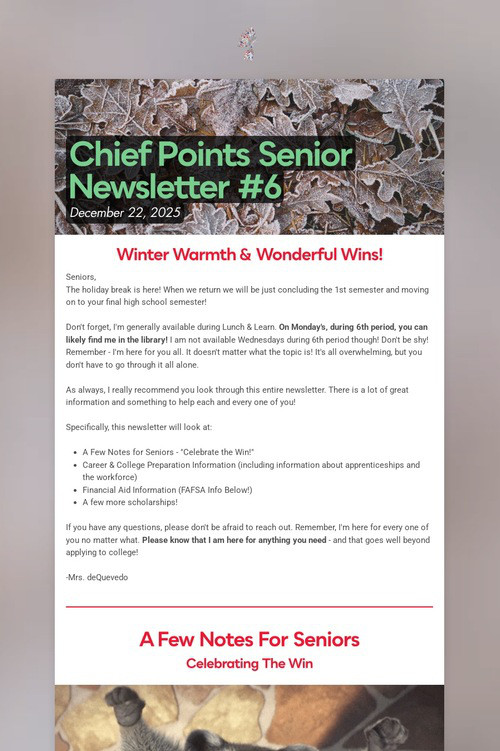 Chief Points Senior Newsletter #6
