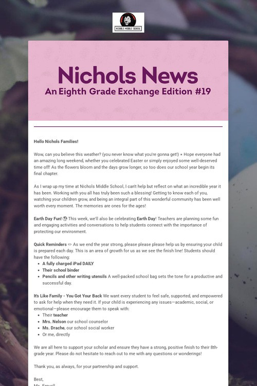 Nichols News