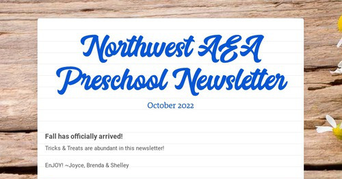 Northwest AEA Preschool Newsletter | Smore Newsletters