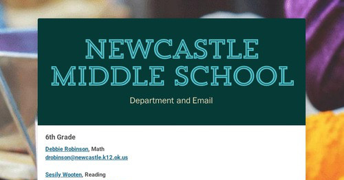 Newcastle Middle School | Smore Newsletters