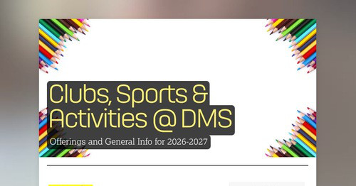 Clubs, Sports & Activities @ DMS