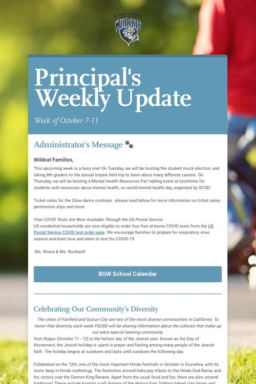 Principal's Weekly Update