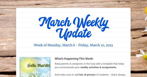 March Weekly Update | Smore