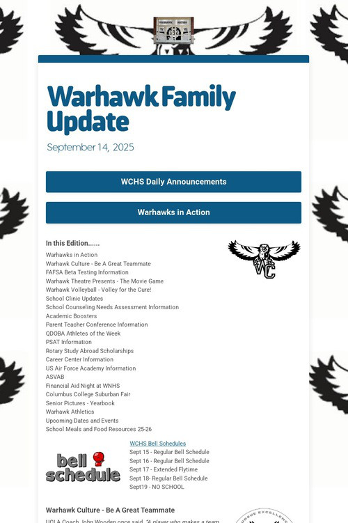Warhawk Family Update