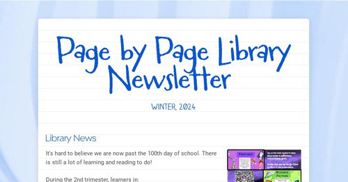 Page by Page Library Newsletter