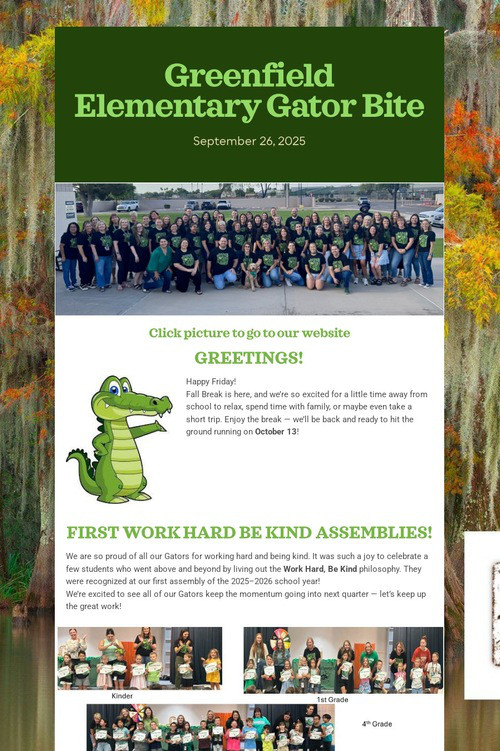 Greenfield Elementary Gator Bite