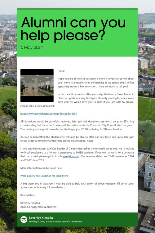 Alumni can you help please?
