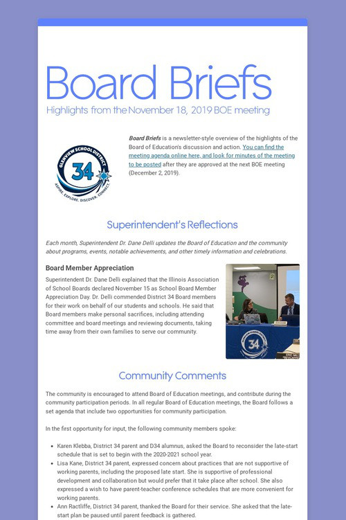 Board Briefs