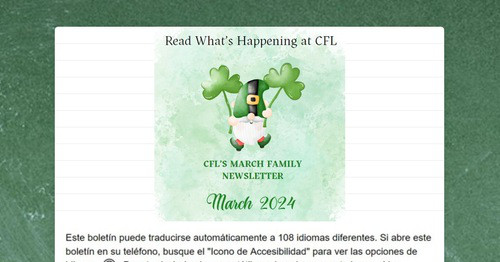 CFL March Family Newsletter