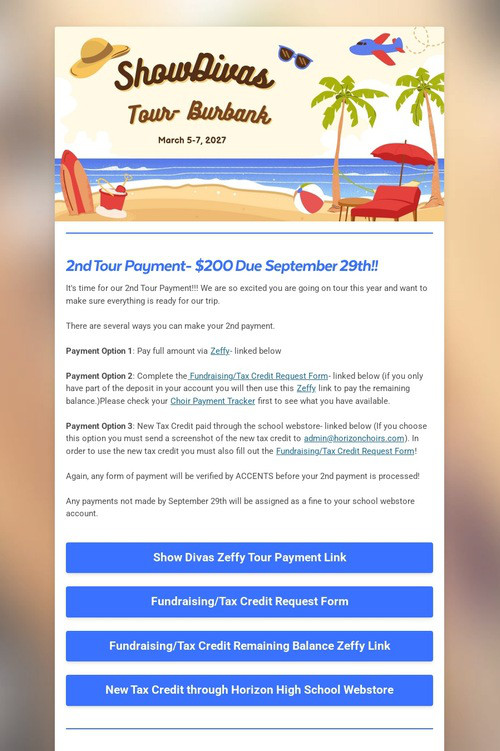 SD Tour Newsletter #2