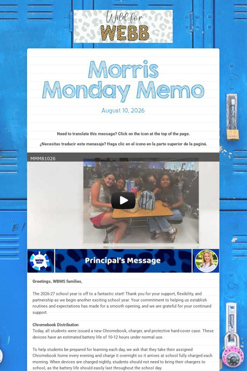 Morris Monday Memo