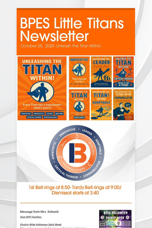 BPES Little Titans Newsletter