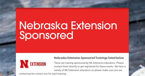 Nebraska Extension Sponsored