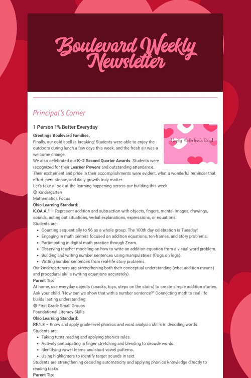 Boulevard Weekly Newsletter