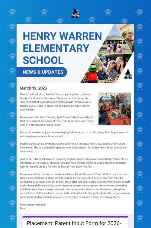 Warren School Weekly Update