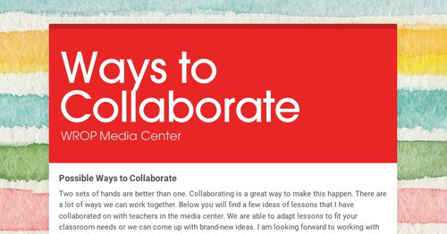 Ways to Collaborate