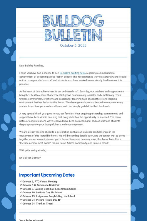 BULLDOG BULLETIN