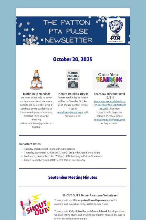 Patton PTA Pulse Newsletter