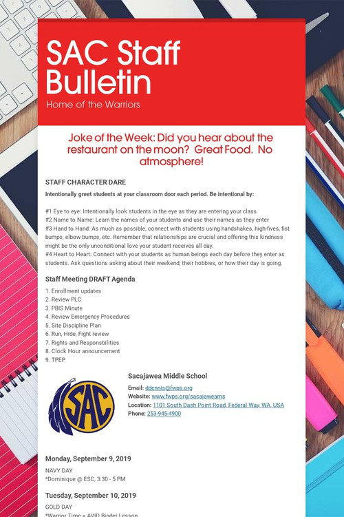 SAC Staff Bulletin