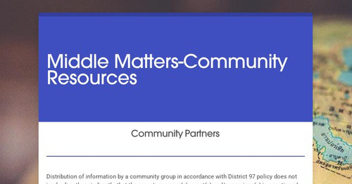 Middle Matters-Community Resources