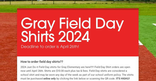 Gray Field Day Shirts 2024