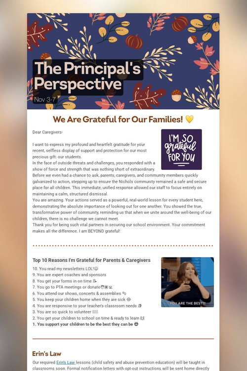 The Principal's Perspective