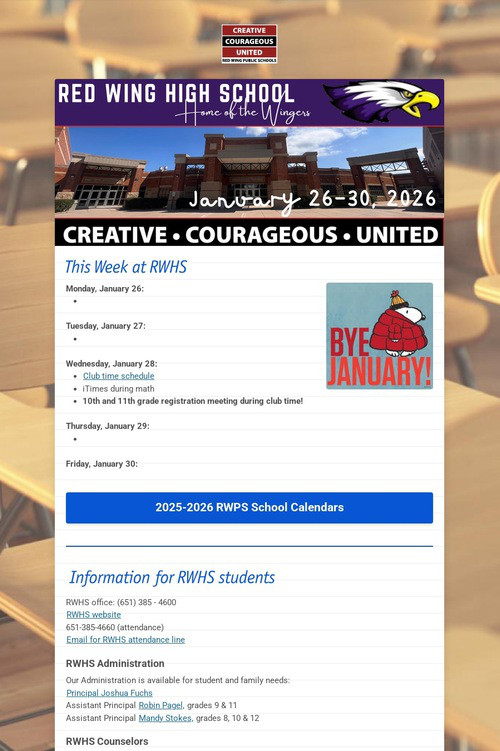 RWHS Student Newsletter