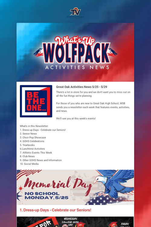 What's Up Wolfpack 5/25 - 5/29