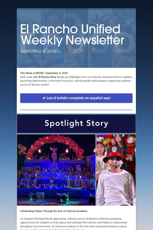 El Rancho Unified Weekly Newsletter