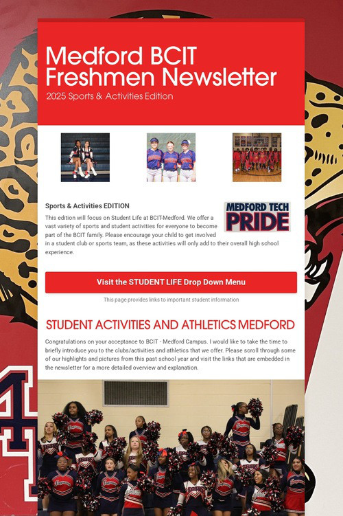 Medford BCIT Freshmen Newsletter