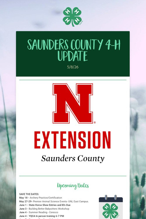 Saunders County 4-H Update