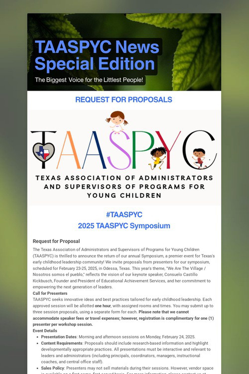 TAASPYC News Special Edition
