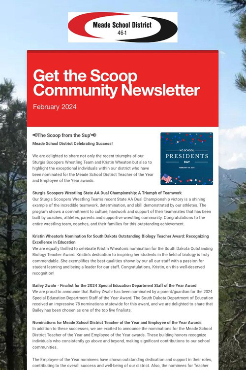 Get the Scoop Community Newsletter