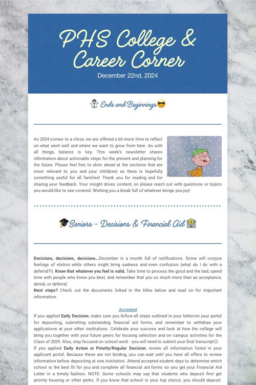 PHS College & Career Corner