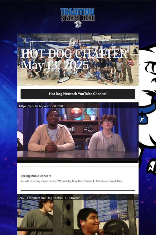 HOT DOG CHATTER May 13, 2025