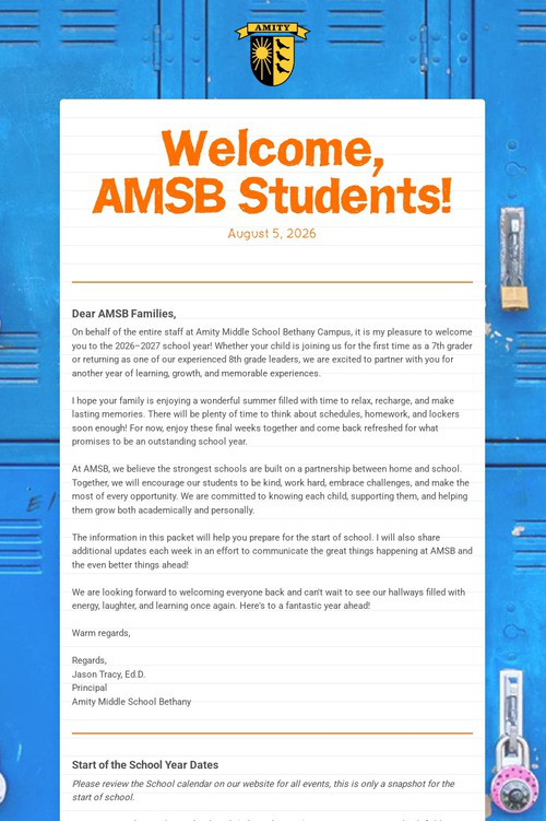 Welcome, AMSB Students!