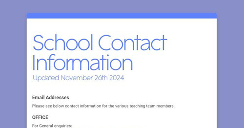 School Contact Information Smore Newsletters For Education