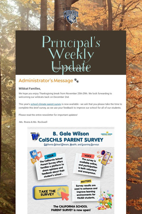 Principal's Weekly Update