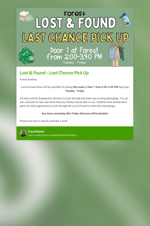 Lost & Found - Last Chance Pick Up