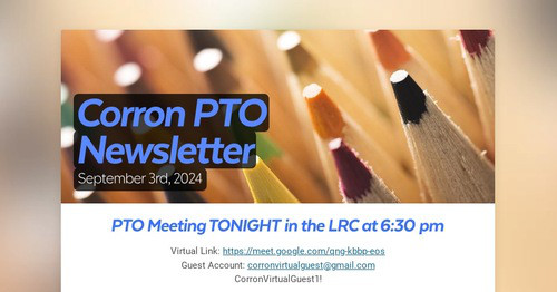 Corron PTO Newsletter