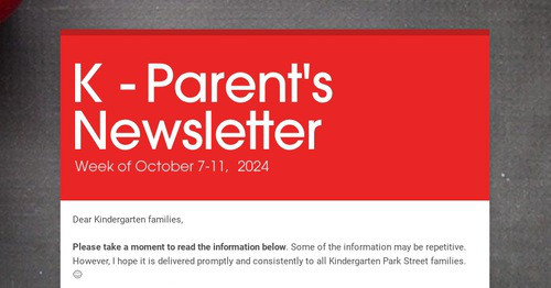 K - Parent's Newsletter